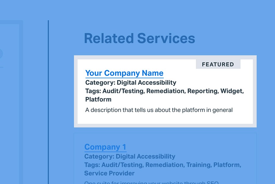 screenshot of featured listing highlighted on listing sidebar